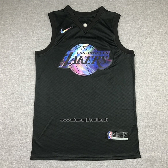 Maglia Los Angeles Lakers Anthony Davis #3 Iridescent Logo Nero